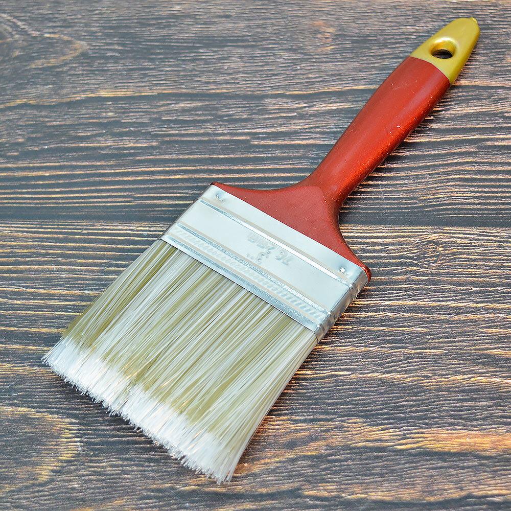 Кисть малярная плоская 75мм 3" искусственная щетина, пластик