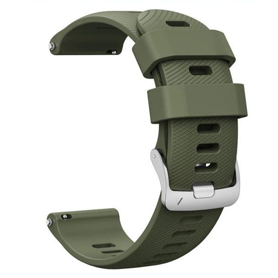 Ремешок 18 мм силиконовый для Garmin Venu 2S, Vivoactive 4S, Forerunner 255S, Forerunner 265S быстросъемный Quick Release (Хаки)