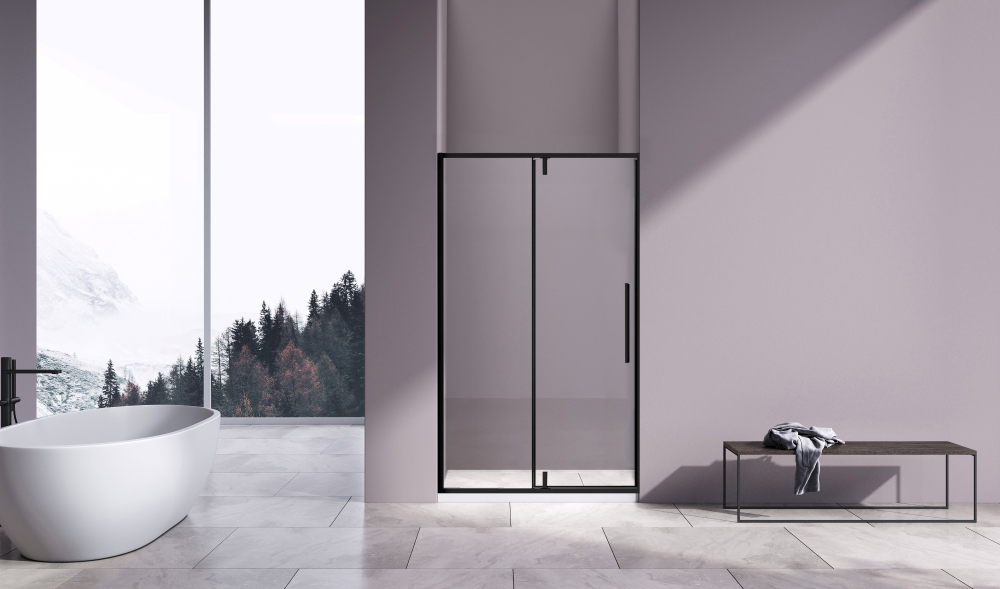 Душевая дверь Слим-Н (Slim-N) VDP-4SN120CLB, черный матовый, стекло прозрачное