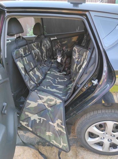 Автогамак "Премиум Трансформер 3-слойный" для перевозки крупных собак до 100 кг на 1/3, 2/3 или заднем сиденье целиком (3-х слойный с ПВХ-600)