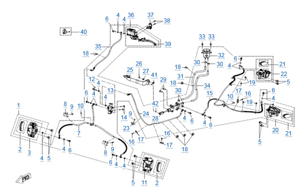 Колодки тормозные задние CFMOTO CFORCE 600, 800, 1000, 5ASV-0813A0