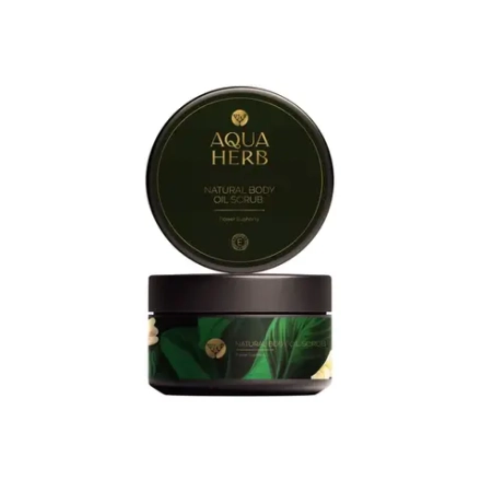 AQUAHERB Натуральный моделирующий скраб для тела на комплексе натуральных масел с витамином Е Цветочная Эйфория