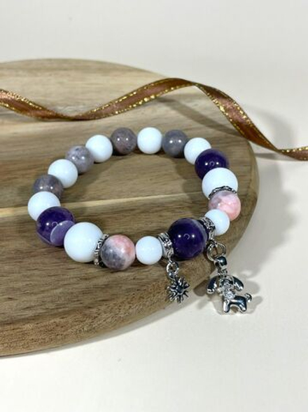 Браслет для Девы, агат, аметист и яшма