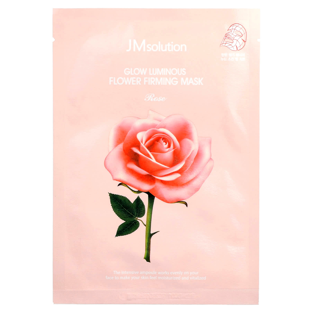 JM Solution, Укрепляющая маска для лица Glow Luminous Flower, роза, 1 шт., 30 мл (1,01 жидк. Унции)