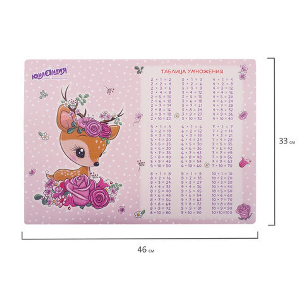 Настольное покрытие ЮНЛАНДИЯ, А3+, пластик, 46x33 см, "Fawn", 270395