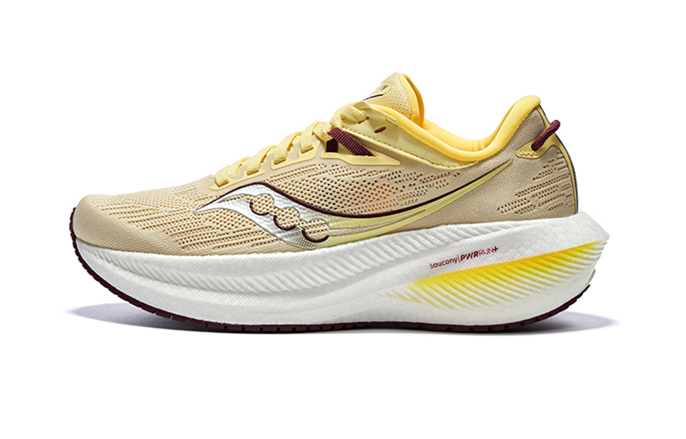 Saucony Triumph 21 lightweight, breathable, non-slip, wear-resistant, low-top training running shoes women's yellow