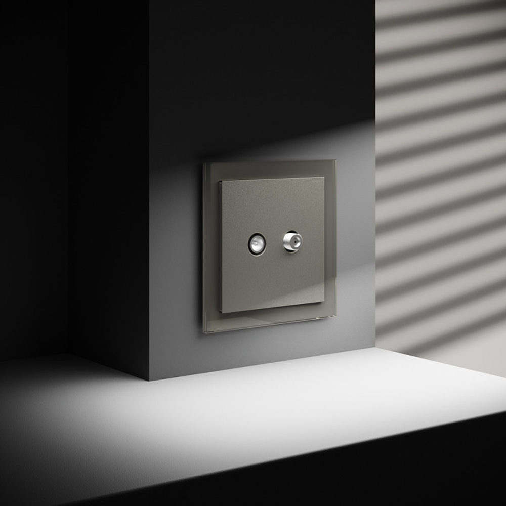 Розетка телевизионная встраиваемая VOLTUM S70 оконечная TV+SAT, (шелк)