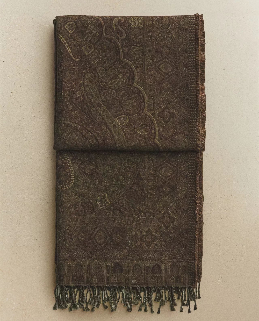 Zara Home - Жаккардовое одеяло пейсли, зеленый, 140x190 см