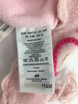 Шапка H&M розовая с вышивкой