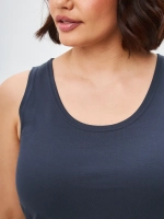 Майка базовая под пиджак удлиненная оверсайз графит