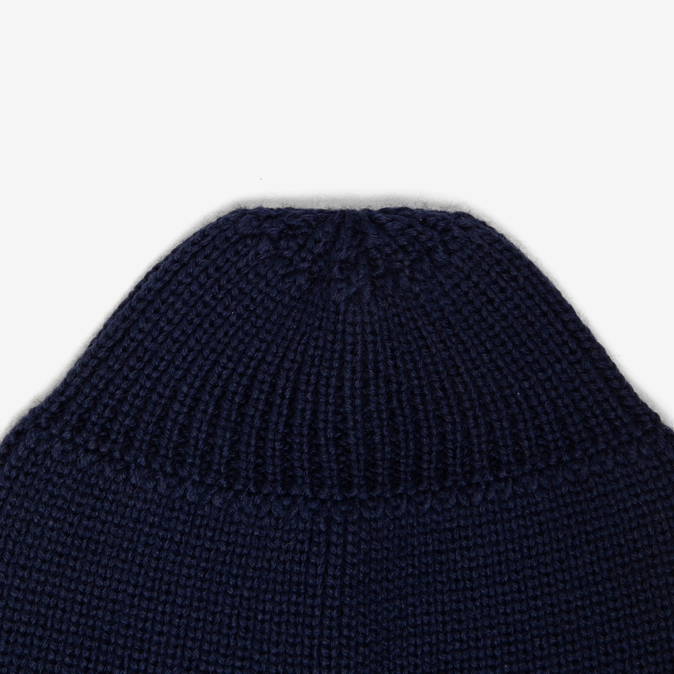 Beanie Hat Embroidered Logo Navy