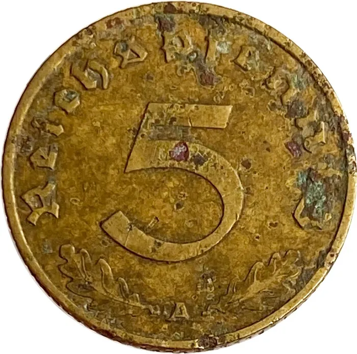 5 рейхспфеннигов 1938 Германия (Третий рейх) "A"