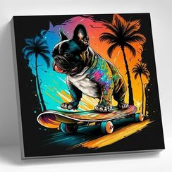 Rəqəmlərlə rəngləmə \  Картина по номерам (30Х30 sm) МОПС НА СКЕЙТБОРДЕ