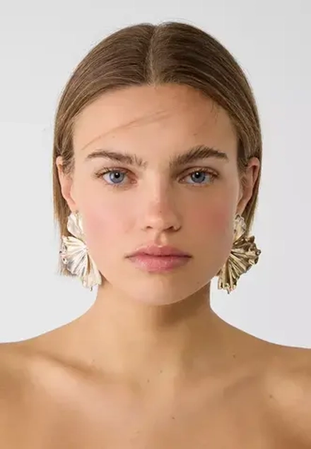 STRADIVARIUS Серьги с макси-цветами, золотой