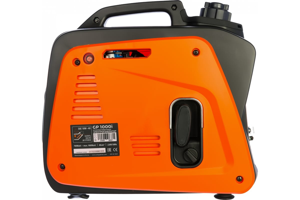 Генератор инверторный PATRIOT GP 1000i, 0,7/0,9 кВт, уровень шума 58 dB, вес 8,5 кг