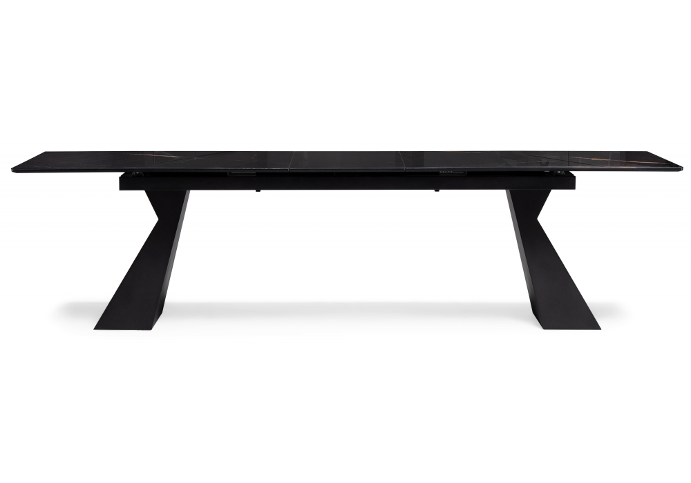 Стол стеклянный Woodville Денхольм 240(290)х100х75 обсидиан, черный