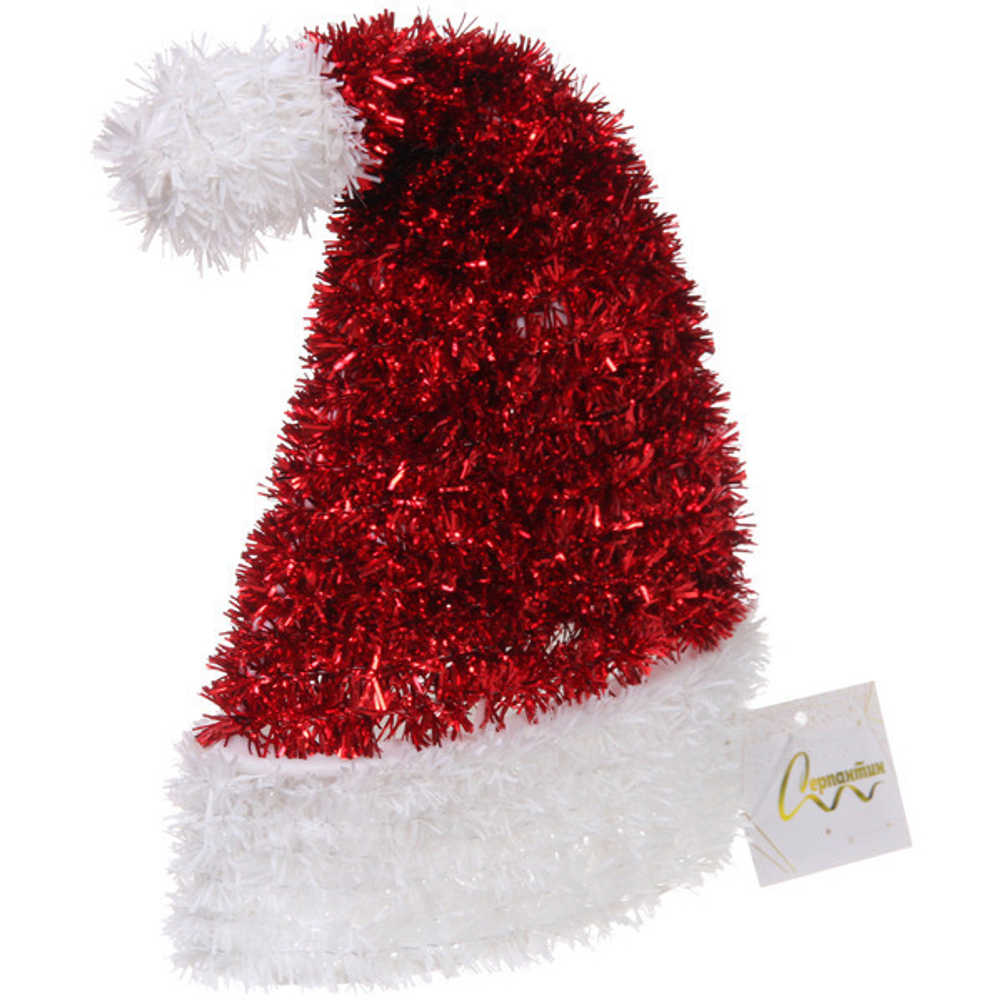 Украшение фольгированное «Зимняя шапочка» 22*15*7 см, красный