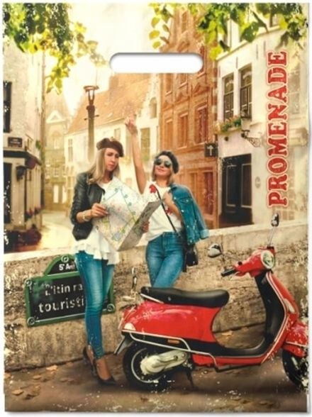 Пакеты с вырубной ручкой "Прогулка" 30х40см, 50мкм (50/1000шт)