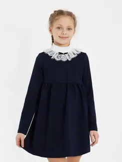 Платье "Школа-3" для девочки, цвет т.синий, рост 122 см (64)