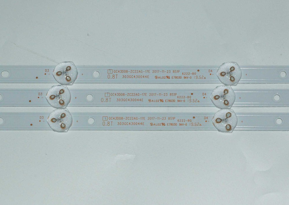 GC43D08-ZC22AG-17E 303GC430044E комплект подсветки ДЛЯ BOEI430WU1_H, SAMSUNG UE43J5272 (3шт.)