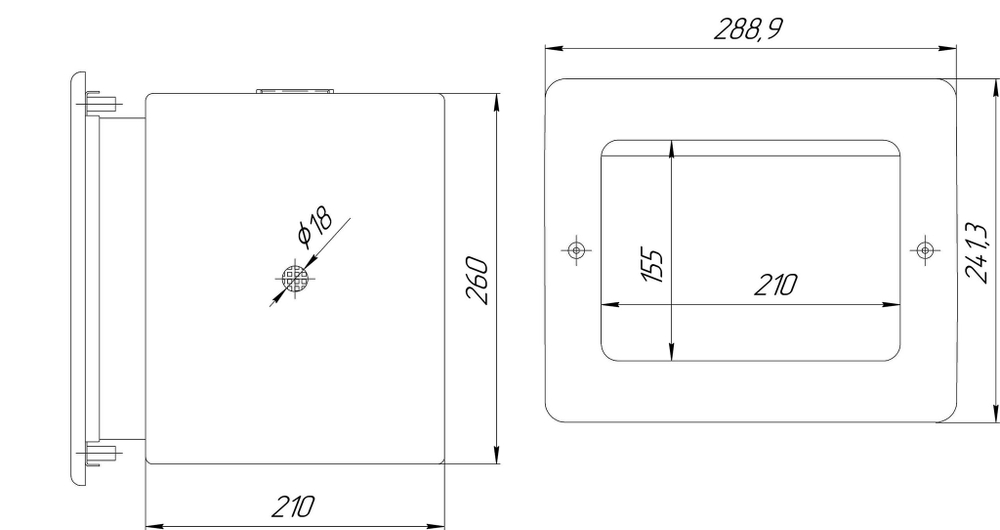 Скиммер для бассейна до 25м² под плитку/бетон, ВР2", перелив ВР1½", нержавеющая сталь AISI-304 - Runvil Pools, Россия