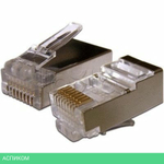 Коннектор TWT TWT-PL45/S-8P8C-6 RJ45 STP 8P8C. Универсальный. кат.6. 100 шт.