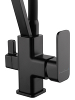 Смеситель для кухни с гибким изливом и подключением фильтра WONZON & WOGHAND, Черный матовый (WW-88458013-MB)