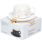 Набор чайный керам, 2 пр, 1 перс, 220 мл, Белый и черный мрамор, Y4-3201, в асс