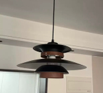 Pendant design lamp PH 5 by Louis Poulsen (black/wood)
