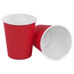 Стакан одноразовый бумажный 250/273 мл, D 80 мм, красный, КОМПЛЕКТ 1000 шт., холодное/горячее, WELDAY (ВЭЛДЭЙ), 702693