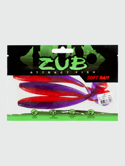 Приманка ZUB-IZI 185мм(7,3")-3шт, (цвет 021) фиолетовый верх -красный низ