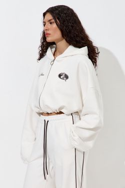 Худи укороченное "Âme Sirène" кремового цвета