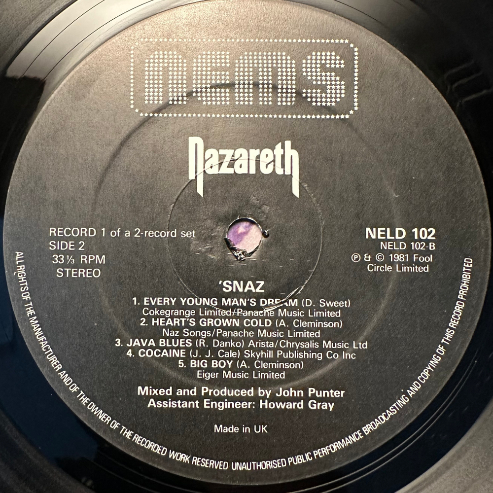 Nazareth - Snaz 2LP (Англия 1981г.)