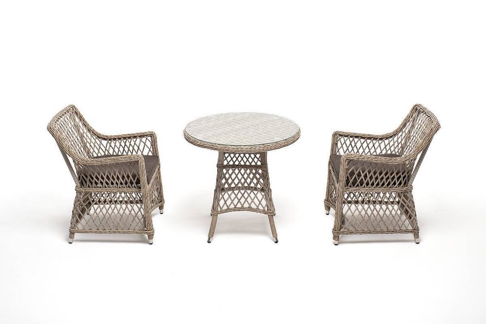 "Эспрессо-80 L" обеденная группа плетеная, цвет бежевый