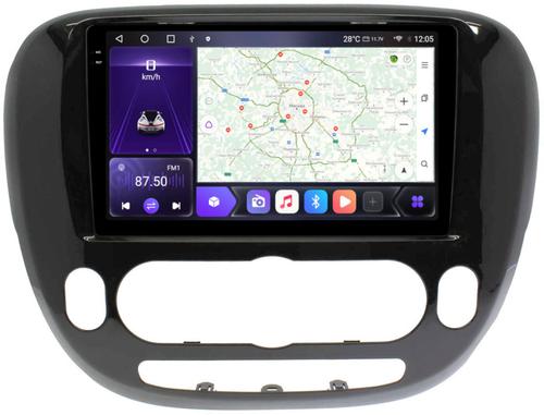 Магнитола для KIA Soul 2 2014-2019 (кондиционер, рамка глянцевая) - Kuberg SF-9740-AB QLed+2K, Android 12, Быстрая, CarPlay, 4G SIM-слот