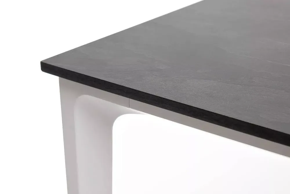 "Малага" обеденный стол из HPL 90х90см, цвет "серый гранит", каркас белый