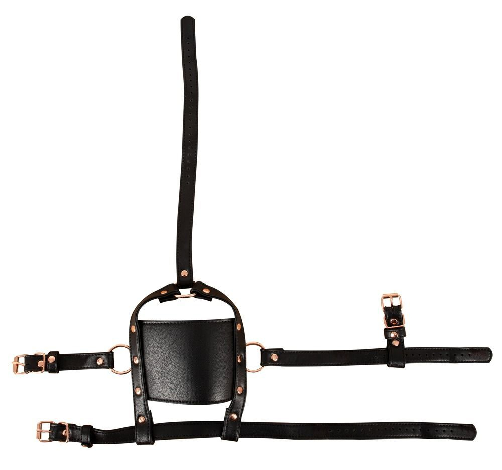 Черный намордник с кляпом-шаром Head Harness With A Gag (Цвет: черный)
