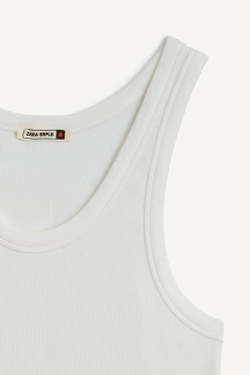 ZARA ТОП БЕЗ РУКАВОВ, ЭКРЮ
