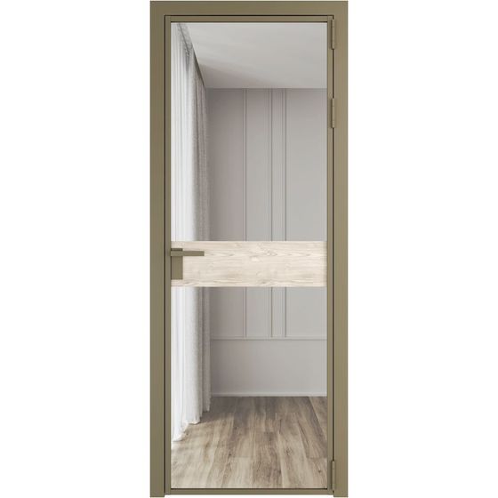 Алюминиевая дверь 6AG шампань остеклённая со ставкой