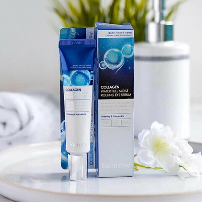 FarmStay Сыворотка увлажняющая с коллагеном с роллером Collagen water full moist rolling eye serum 25мл