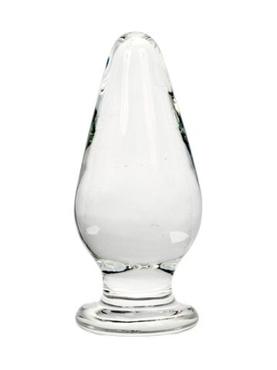 Прозрачный анальный плаг из стекла - 10,7 см. (Цвет: прозрачный)