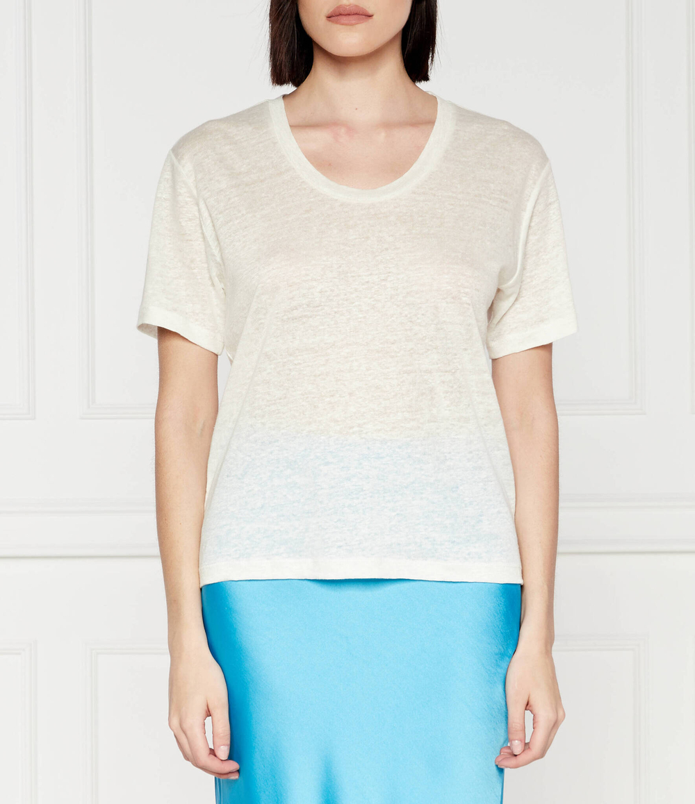 Льняная футболка Sams\u00f8e Sams\u00f8e - экрю(F24100141)