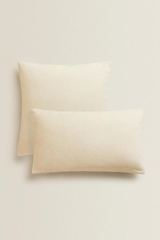 ZARA HOME ОДНОТОННЫЙ ЧЕХОЛ ДЛЯ ДЕКОРАТИВНОЙ ПОДУШКИ, ЭКРЮ