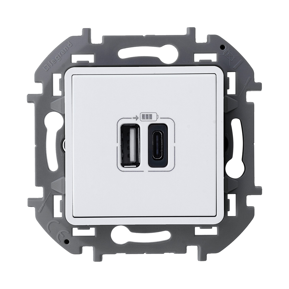 Зарядное устройство с двумя USB разьемами AC 240В/5В3000мА Legrand Inspiria 673760 белый