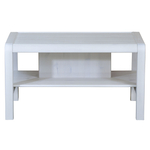 Журнальный столик с полкой Мадейра 90х50х58 см из массива сосны в стиле лофт, белый