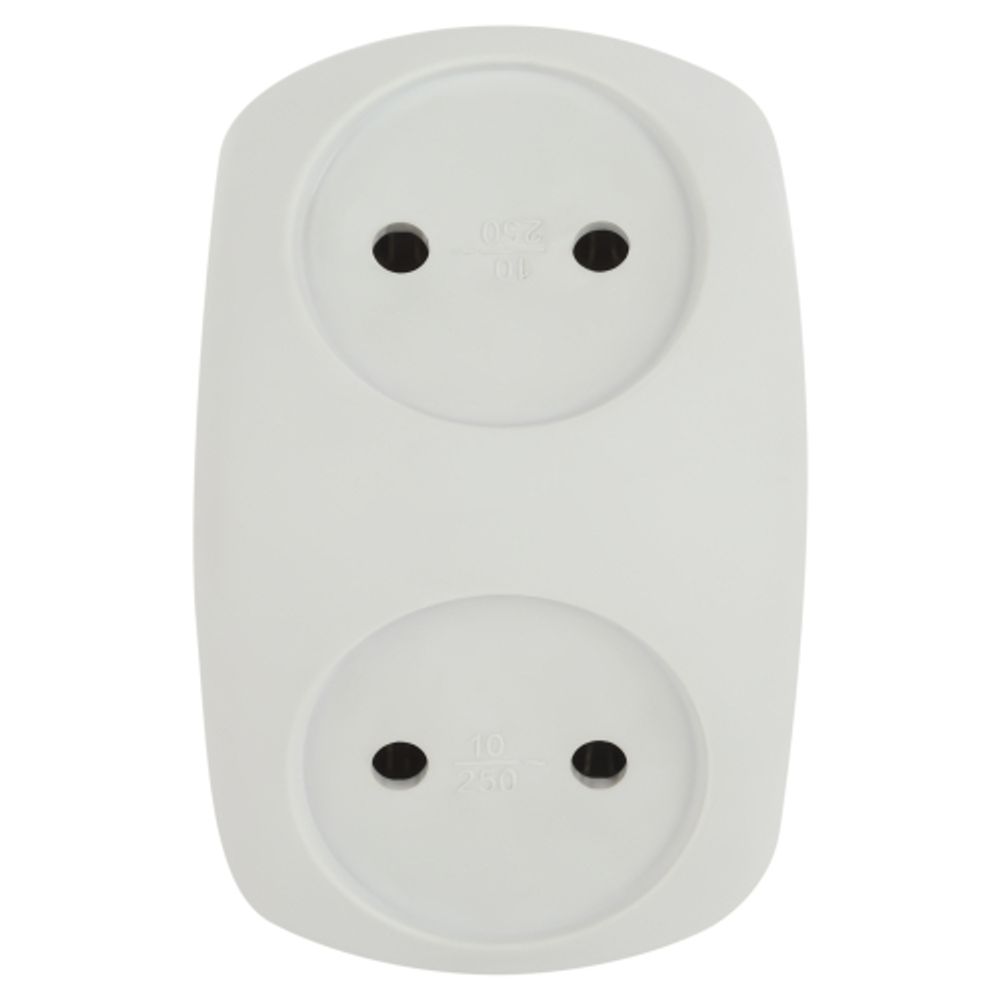 Разветвитель электрический ЭРА SPx-2-W на 2 розетки без заземления 10А белый