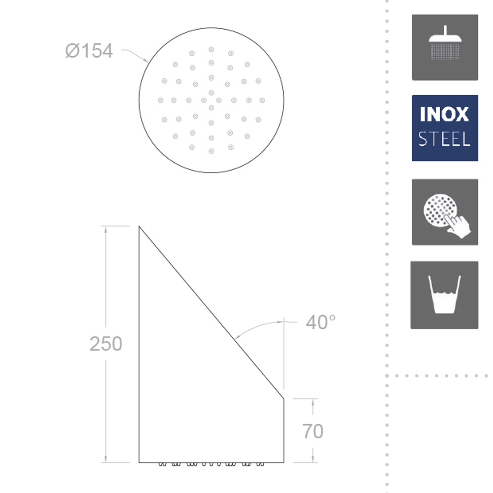 Излив душевой настенный тропический HYDROTHERAPY RIRNM чёрный