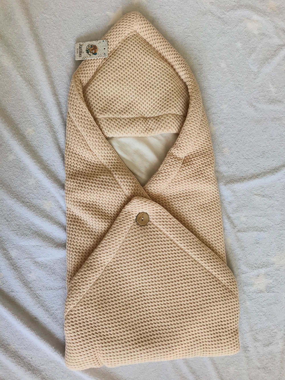 Конверт на выписку вязаный с подкладом "Loom" (Цвет: Черный, Размер: 80)