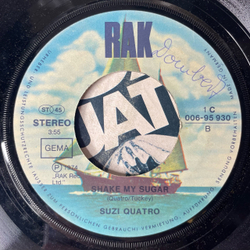 Винтажная виниловая пластинка 7 дюймов (маленькая пластинка) Suzi Quatro The Wild One (Германия 1974)