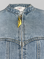 Платье 5342 джинсовое на молнии с расклешенной юбкой